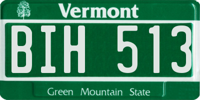 VT license plate BIH513