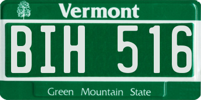 VT license plate BIH516