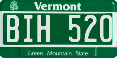VT license plate BIH520