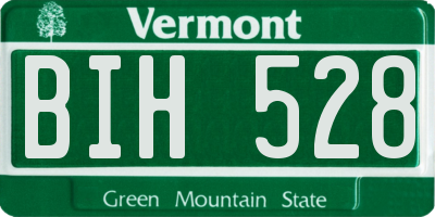 VT license plate BIH528