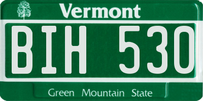 VT license plate BIH530