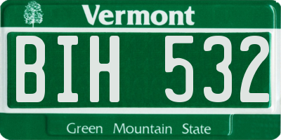 VT license plate BIH532