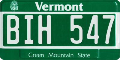 VT license plate BIH547