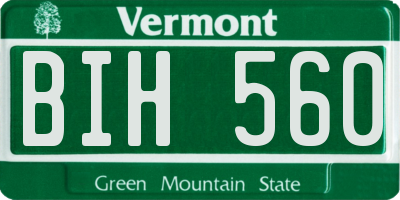 VT license plate BIH560