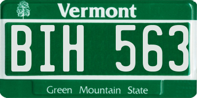 VT license plate BIH563