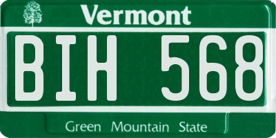 VT license plate BIH568