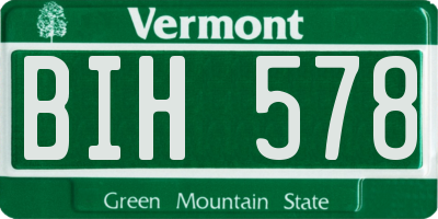 VT license plate BIH578