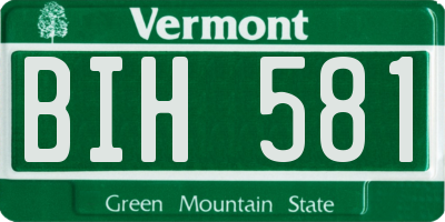 VT license plate BIH581