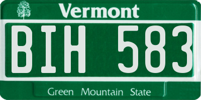 VT license plate BIH583
