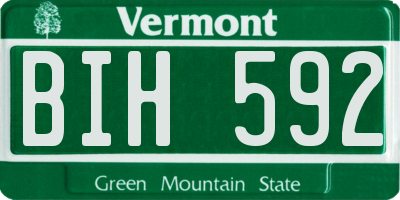 VT license plate BIH592