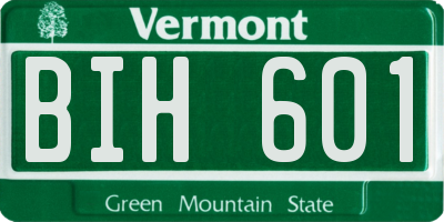 VT license plate BIH601