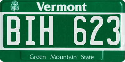 VT license plate BIH623