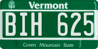 VT license plate BIH625