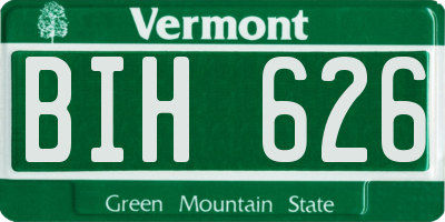 VT license plate BIH626