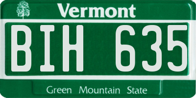 VT license plate BIH635