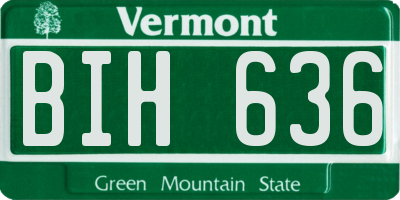 VT license plate BIH636