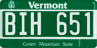 VT license plate BIH651