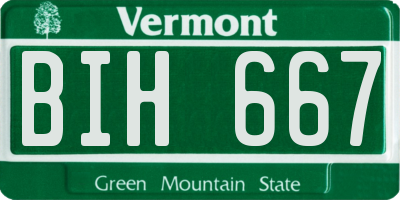 VT license plate BIH667