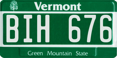 VT license plate BIH676