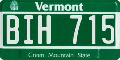 VT license plate BIH715
