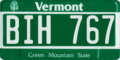 VT license plate BIH767