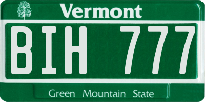 VT license plate BIH777