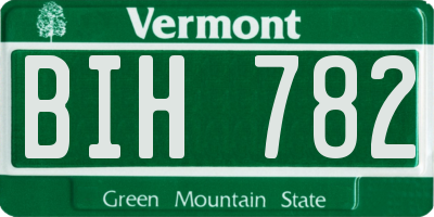 VT license plate BIH782