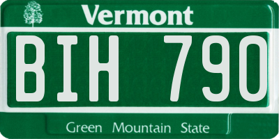 VT license plate BIH790