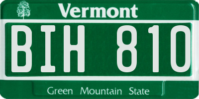VT license plate BIH810
