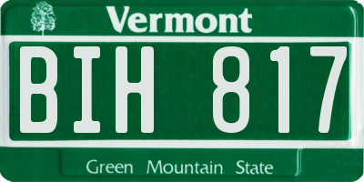 VT license plate BIH817