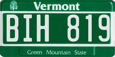 VT license plate BIH819
