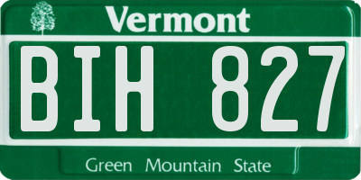VT license plate BIH827