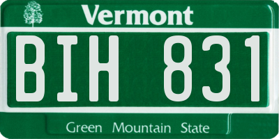 VT license plate BIH831