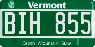 VT license plate BIH855