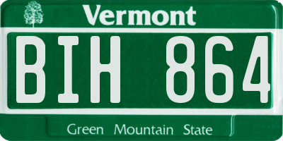 VT license plate BIH864