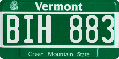 VT license plate BIH883