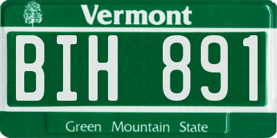 VT license plate BIH891