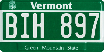 VT license plate BIH897