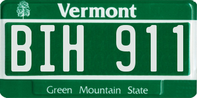VT license plate BIH911