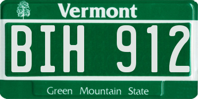 VT license plate BIH912