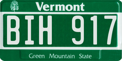 VT license plate BIH917