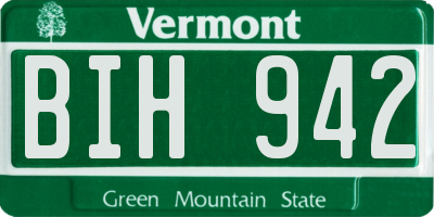 VT license plate BIH942