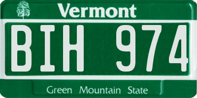 VT license plate BIH974