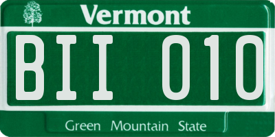 VT license plate BII010