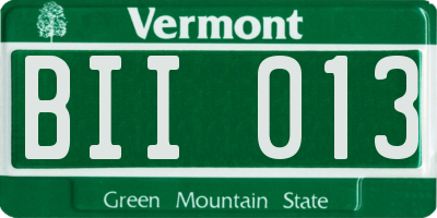 VT license plate BII013