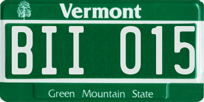 VT license plate BII015