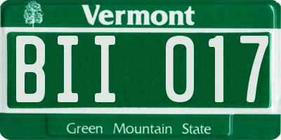VT license plate BII017