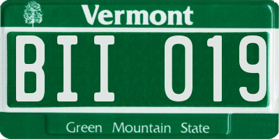 VT license plate BII019