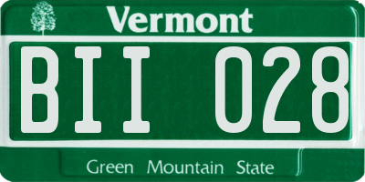 VT license plate BII028