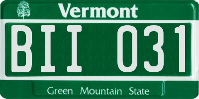 VT license plate BII031